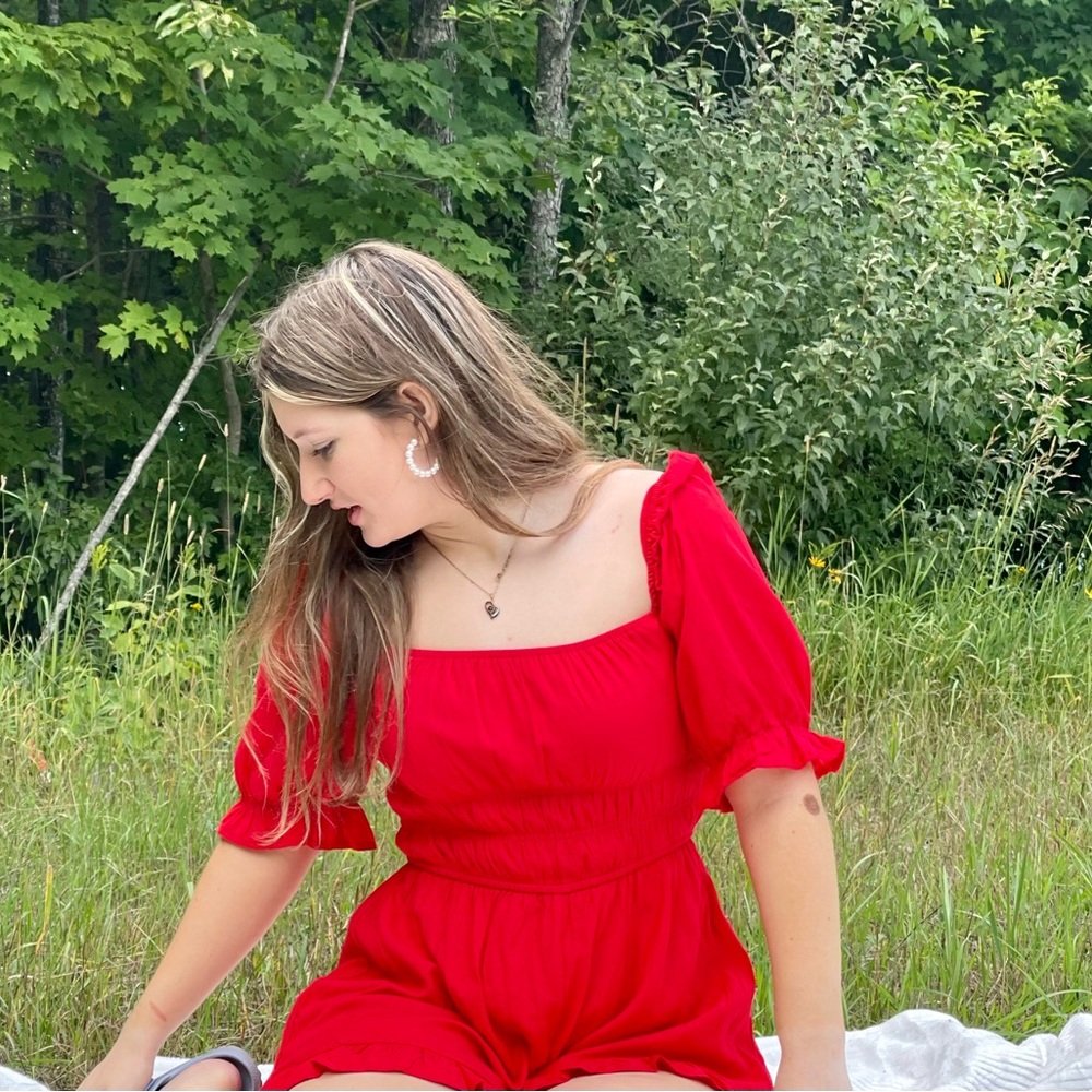 Red romper worn once for pictures